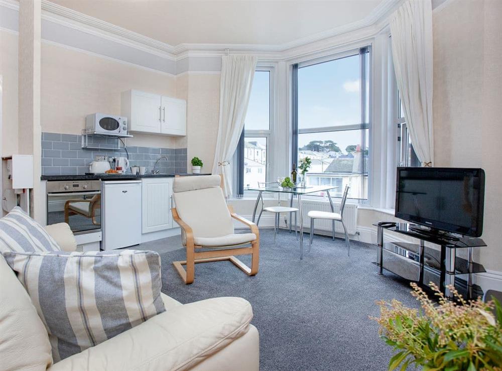 Open plan living space at Apartment 8 Bedford Holiday Flats in Paignton, Devon