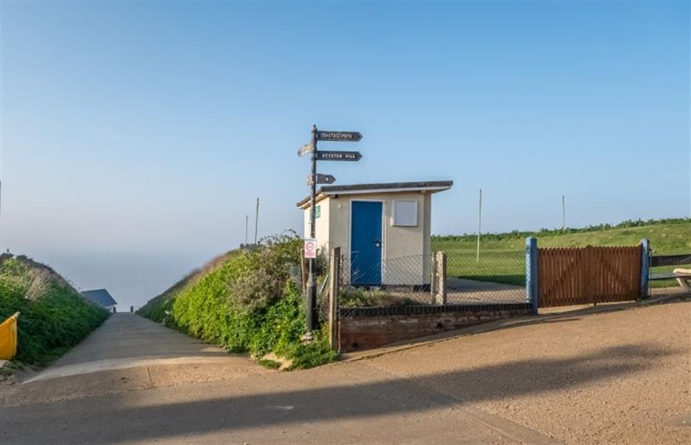 The apartment is a couple of minutes from the sea, down this slipway