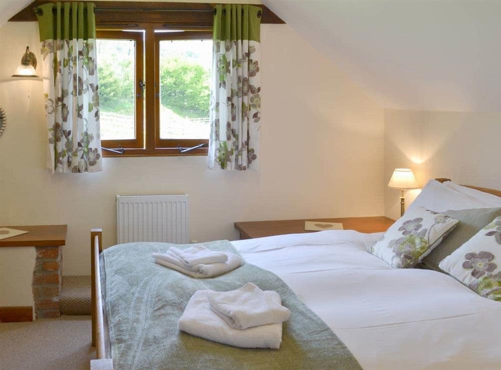 Comfortable double bedroom at Apple Barrel Barn in Dunkeswell Abbey, near Honiton, E. Devon., Great Britain