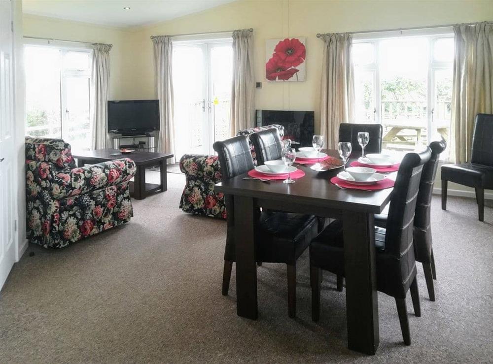 Light and airy living and dining areas at Apple Blossom Cottage in St Ervan, near Padstow, Cornwall