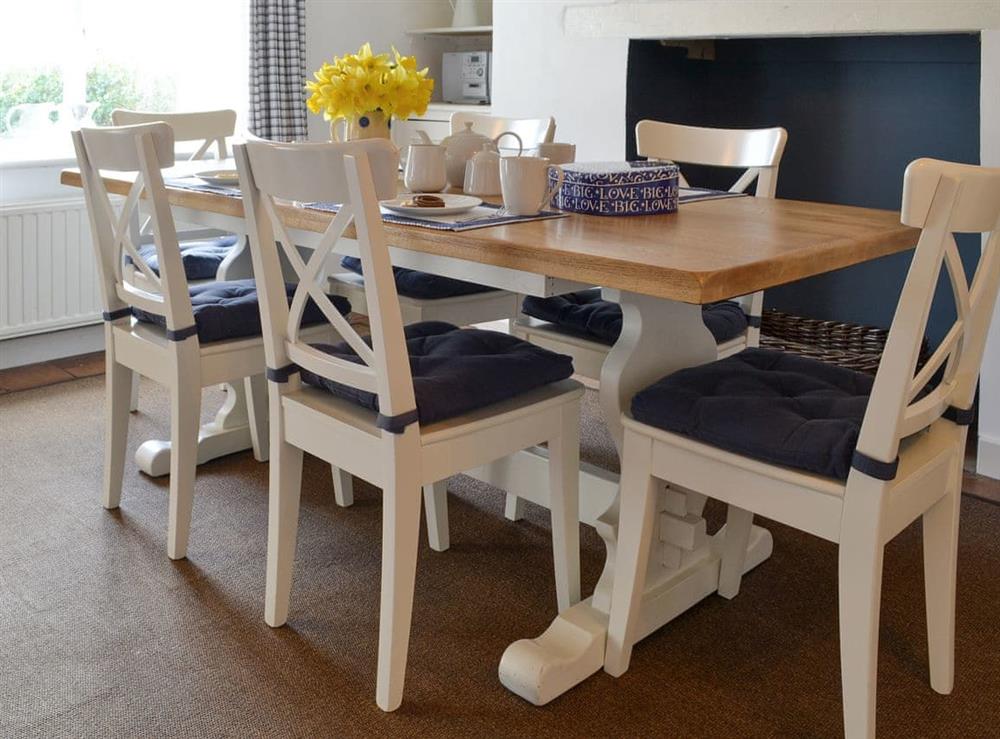 Light and airy dining room at Apple Tree Cottage in Dereham, Norfolk