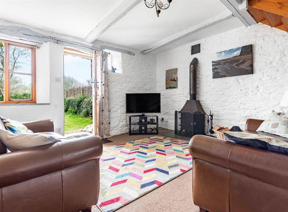 Living room at Appleloft in Pencuke, near Bude, Cornwall