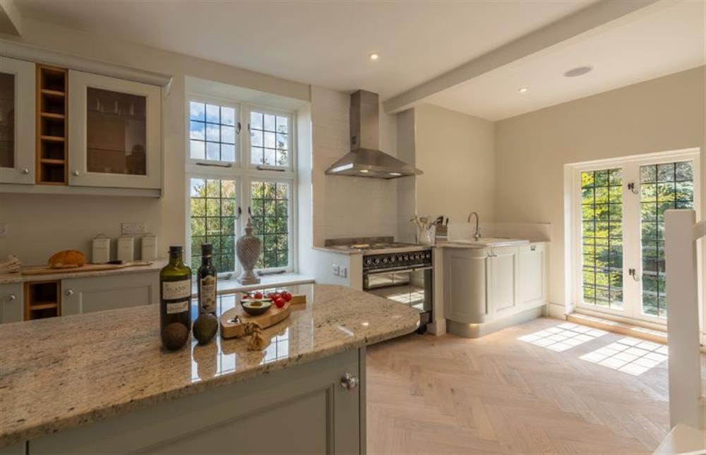 First floor: Beautifully finished spacious kitchen at Appletree Barn, Brancaster near Kings Lynn