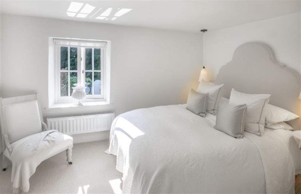 Master bedroom on the first floor at Appletree Cottage, Burnham Market near Kings Lynn