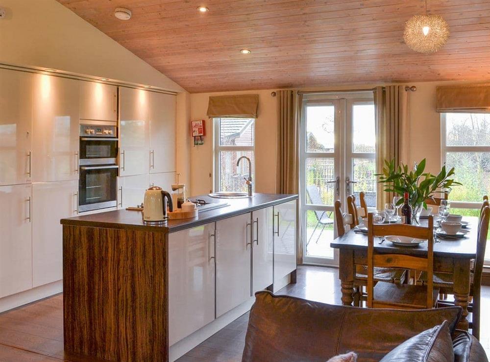 Wonderful fitted kitchen and dining area at Appletree Lodge in Newton-on-Derwent, near York, Yorkshire, North Yorkshire