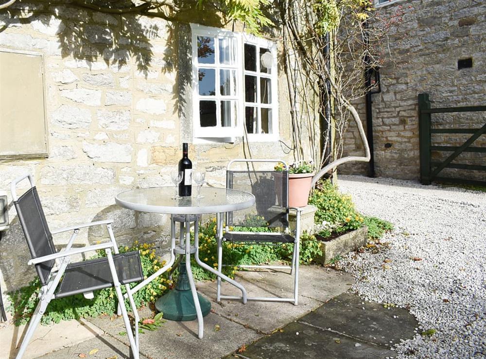 Sitting-out-area at April Cottage in Yougrave, near Bakewell, Derbyshire