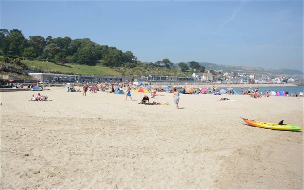 The sandy beach at Lyme Regis at Aqua Blue in Lyme Regis