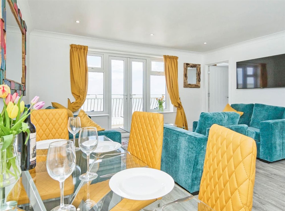 Open plan living space at Duver Shores, 