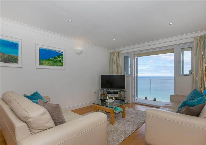 Enjoy the living room at Aquamarine, Carbis Bay