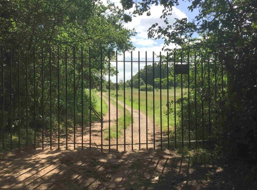 Entrance gate at Archies Barn in Weston Longville, Norfolk