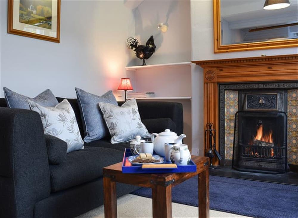 Cosy living room with open fire (photo 2) at Ardchoille Cottage in Fortingall, near Aberfeldy, Perthshire