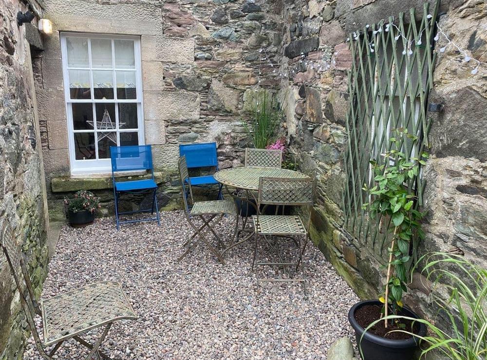 Sitting-out-area at Arden House in Comrie, near Crieff, Perthshire