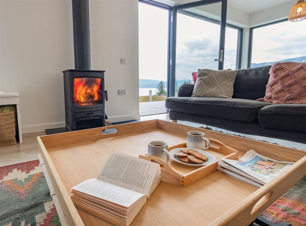 Living area at Ardlearag in Badcaul, near Ullapool, Ross-Shire