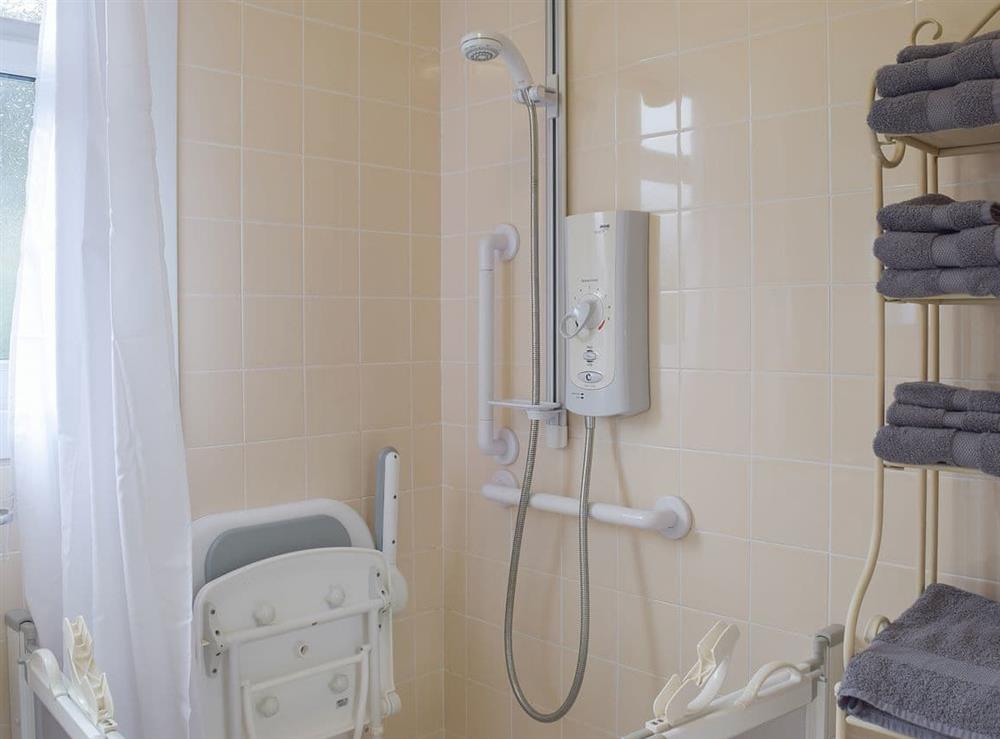 Fully accessible shower room at Arforwest in Near Llangrannog, Cardigan, Dyfed