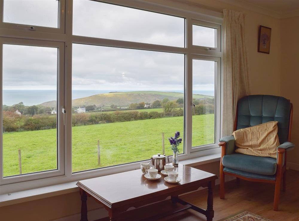 Wonderful sea views from the living room at Arforwest in Near Llangrannog, Cardigan, Dyfed