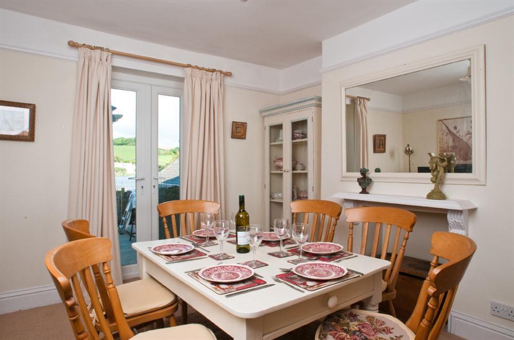 Dining Area with doors to decking at rear at Argosy in Torcross, Kingsbridge