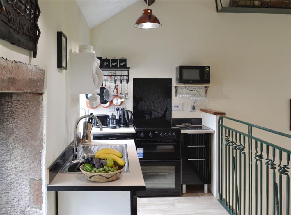 Galleried compact kitchen at Grooms Cottage, 