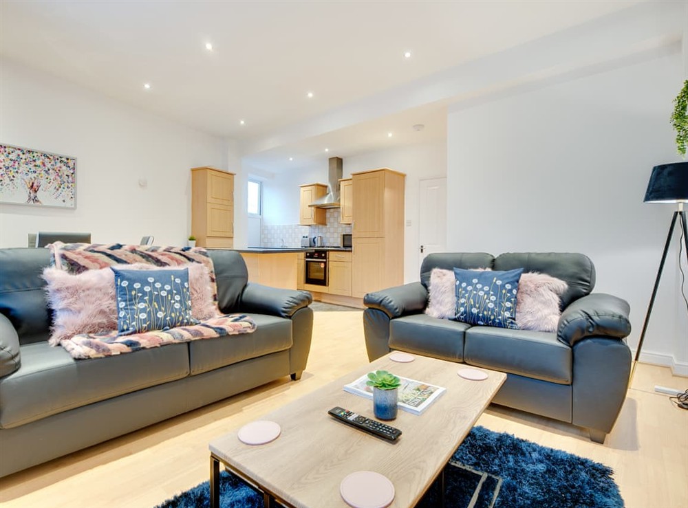 Open plan living space at Armstrong Apartments 1A in Newcastle Upon Tyne, Tyne and Wear