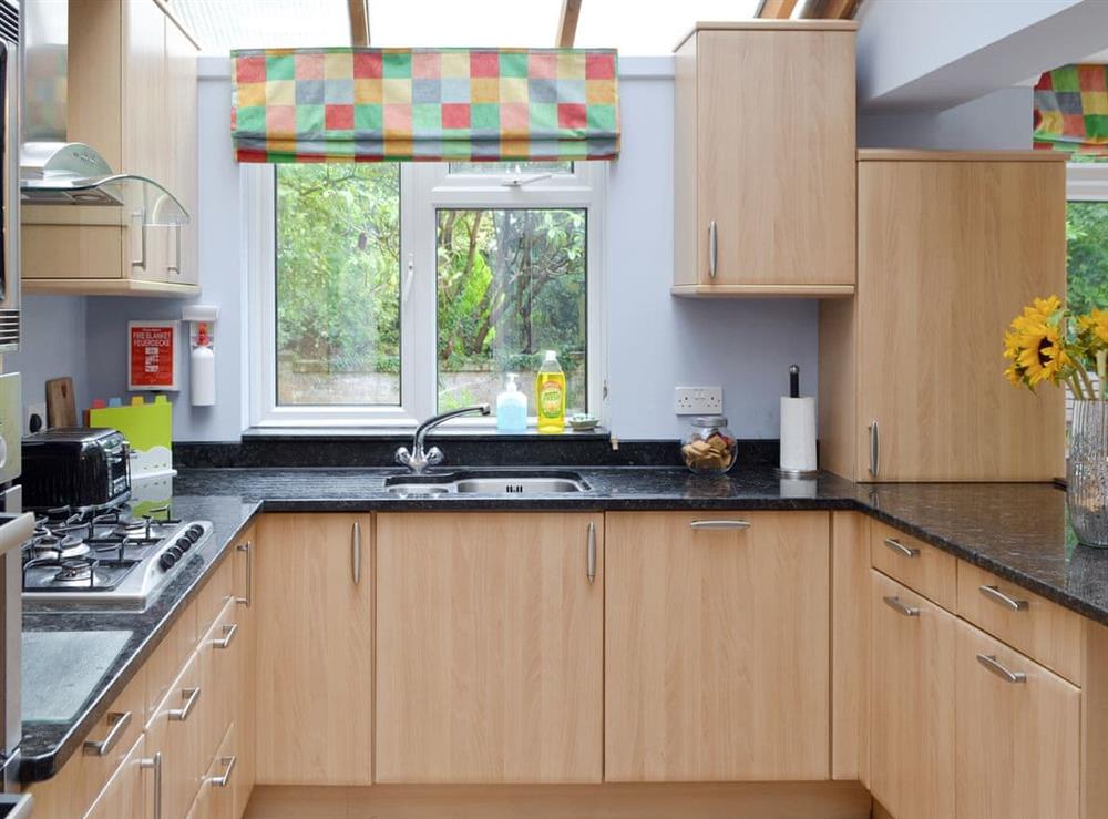 Well-equipped fitted kitchen at Arnewood Corner in Sway, near Lymington, Hampshire