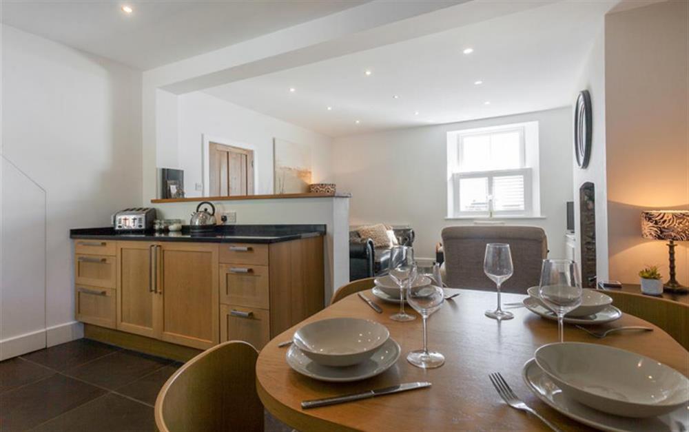 Open plan kitchen and living area at Arnold House in Beesands