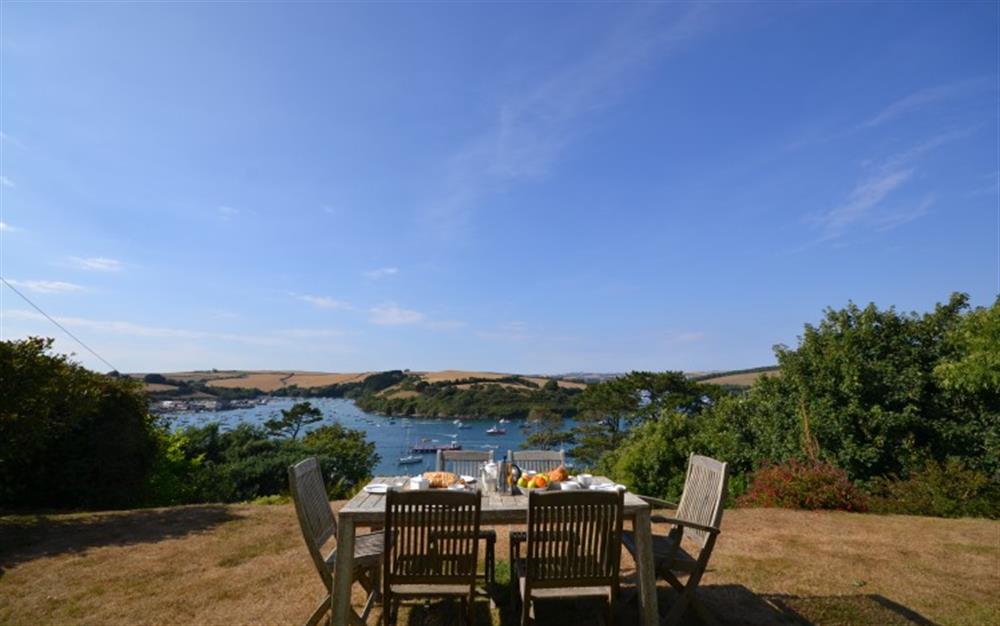 Enjoy an al fresco meal with friends and family with remarkable views. at Arran in East Portlemouth