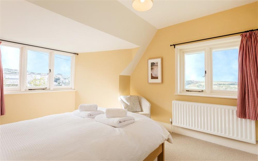The second double room with dual aspect views over Salcombe and the estuary. at Arran in East Portlemouth