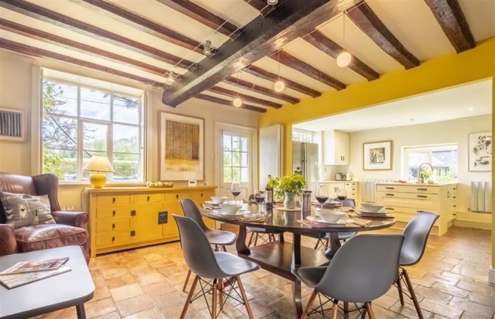 Art Farmhouse; Open-plan kitchen, dining room; a fantastic space to wine and dine at Art Farmhouse, Saxmundham
