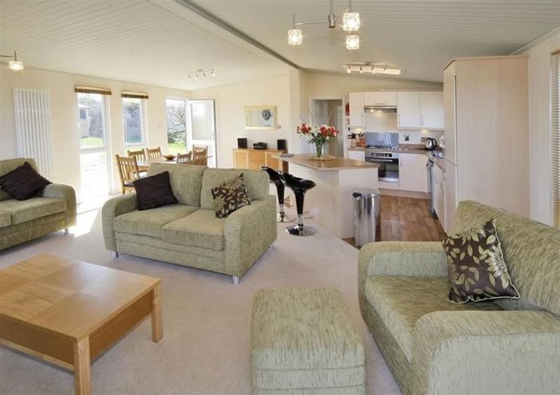 The living area at Arwelfa Lodge, Abersoch