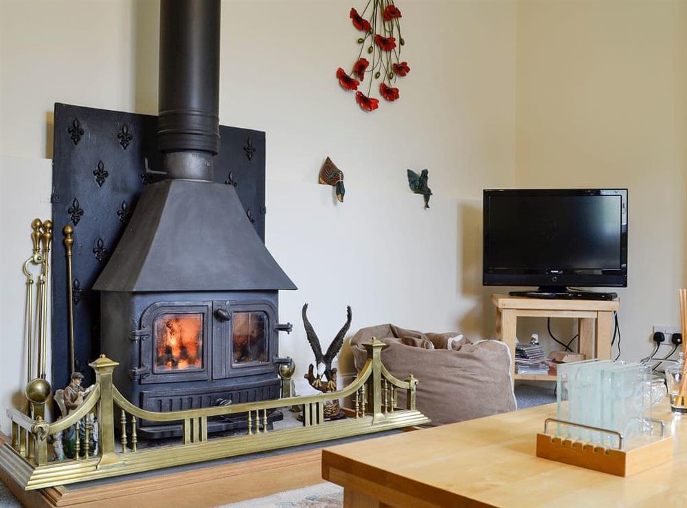 Cosy living area with wood burner at Ash Cottage in Llantwit Major, near Cowbridge, Glamorgan, South Glamorgan