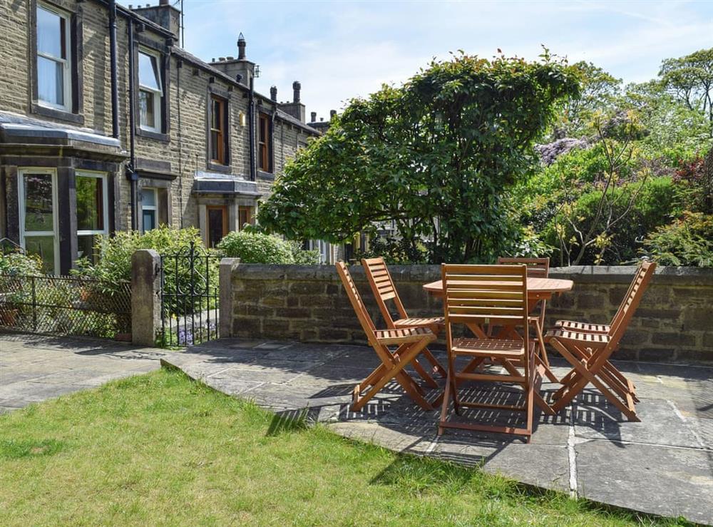 Patio and garden area at Ash Grove in Skipton, North Yorkshire