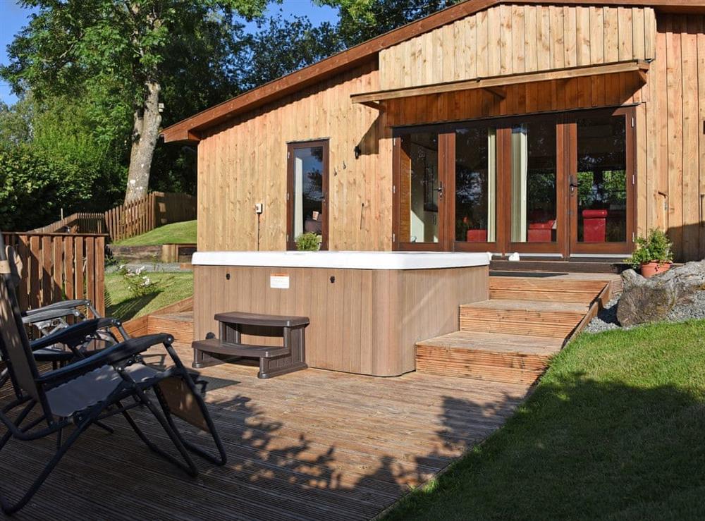 Patio at Ash Lodge in Rhayader, Powys
