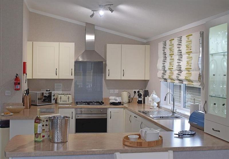 Kitchen in the Retreat VIP 2 at Ashby Woulds Retreat in Overseal, Nr Ashby-de-la-Zouch