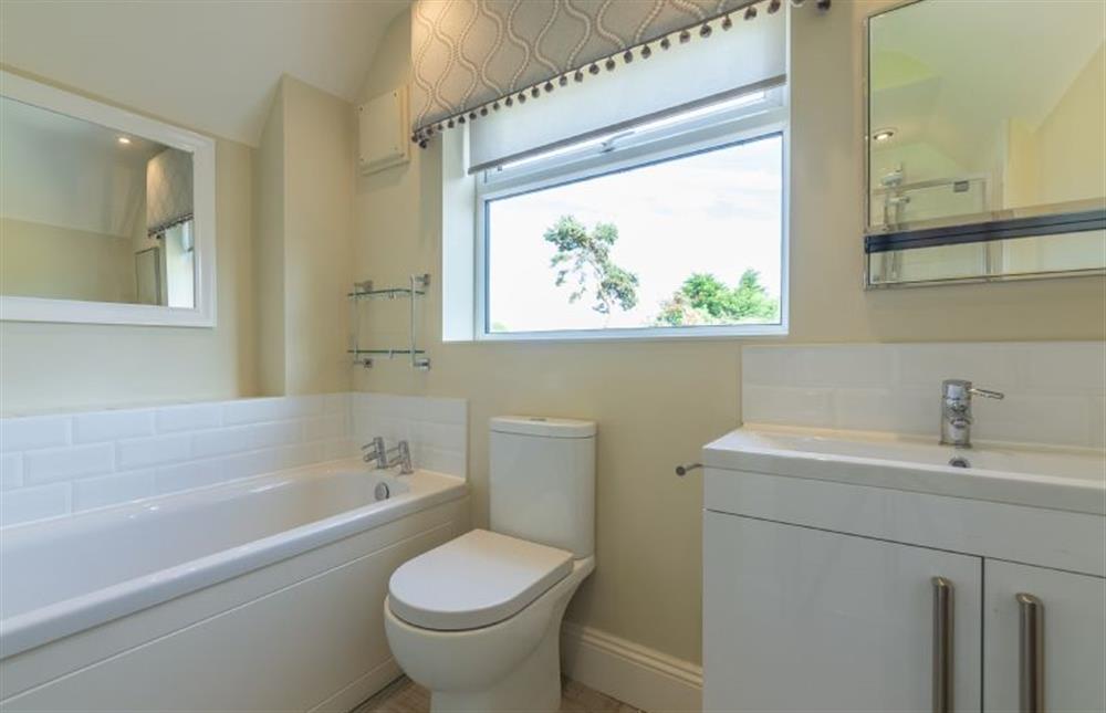First floor: Family bathroom has separate shower at Ashdale, Thornham near Hunstanton