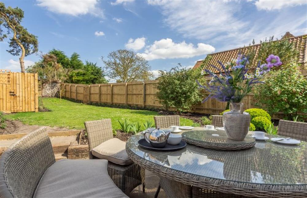 Spacious patio area with seating for up to ten  at Ashdale, Thornham near Hunstanton