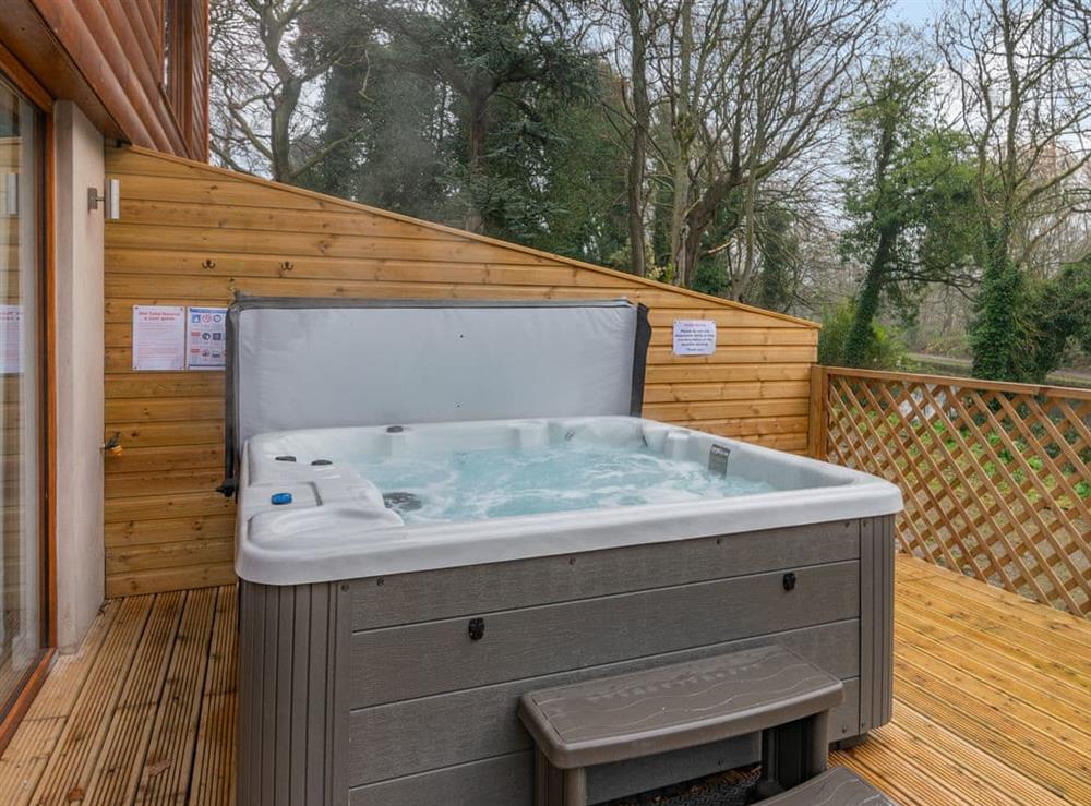 Hot tub at Waterside Lodge Two, 