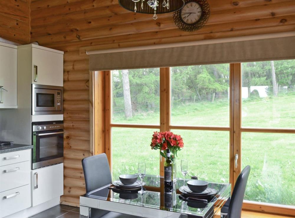 Open plan living/dining room/kitchen (photo 3) at Ashknowe Log Cabin in Perth, Perthshire