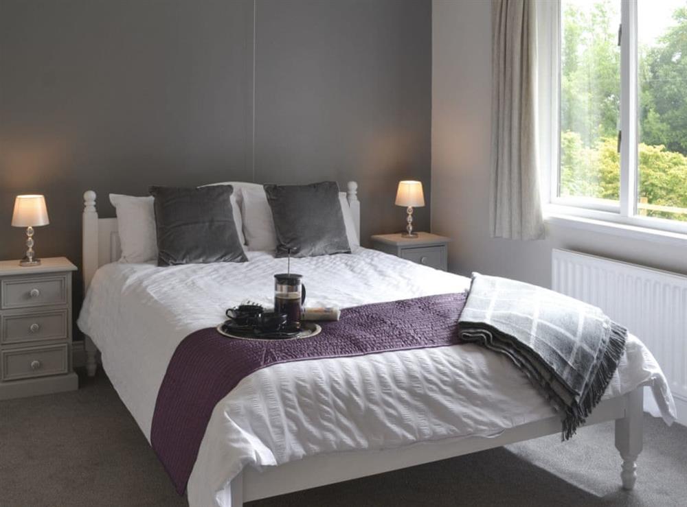 Beautifully decorated bedroom with king-size bed at Ashlea in Barnard Castle, County Durham, England