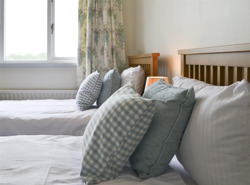 Tranquil bedroom with twin beds at Ashlea in Barnard Castle, County Durham, England