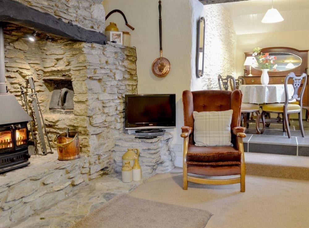Characterful living room at Ashley Cottage in Combe Martin, near Ilfracombe, Devon