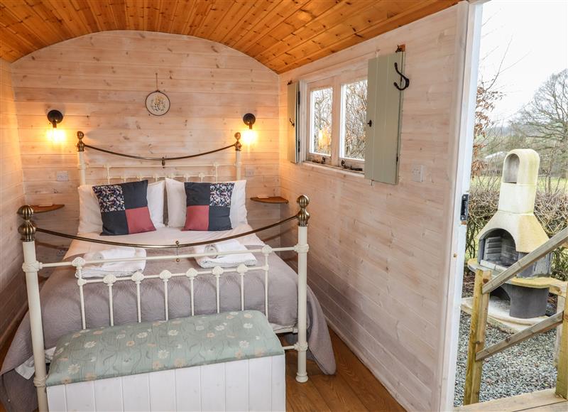 One of the bedrooms at Aston - Shepherd Hut, Aston On Clun