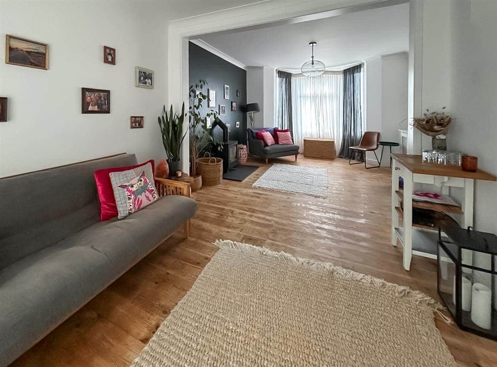 Living area at Atlantic Hideaways in Newquay, Cornwall