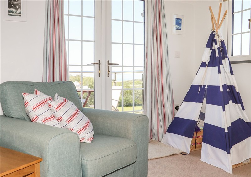 The living room at Atlantic View Apartment, Poundstock near Bude
