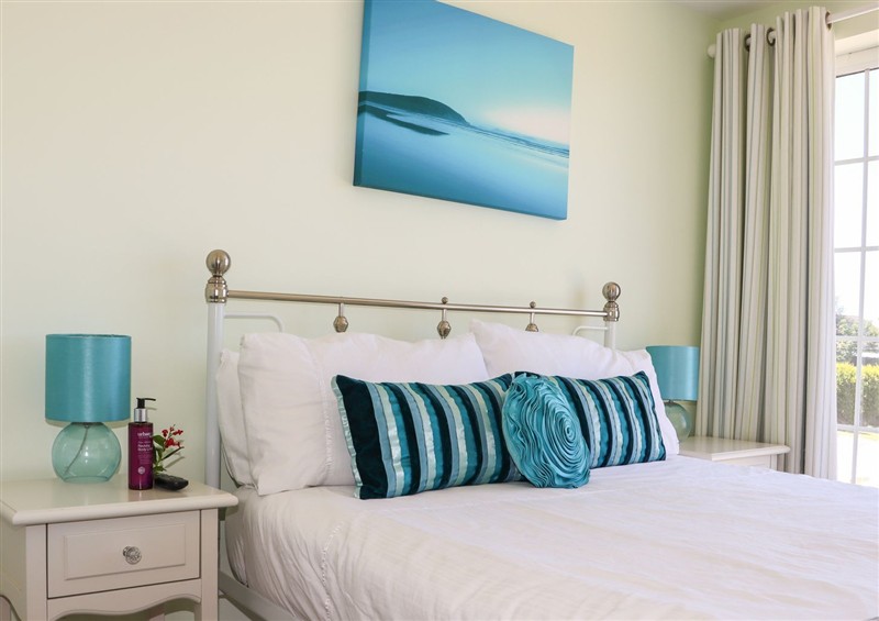 This is the bedroom at Atlantic View Apartment, Poundstock near Bude