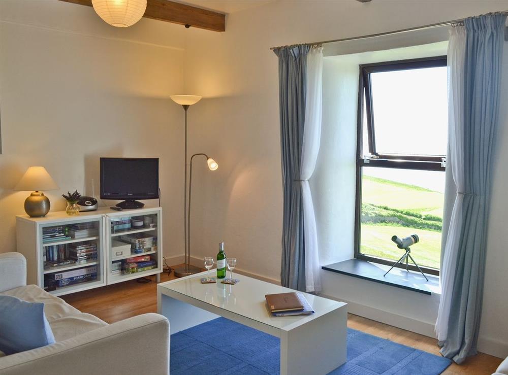 Living room at Atlantic View in Cape Cornwall, near St Just, England