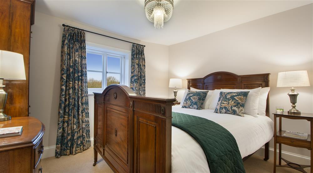 The king size bedroom at Attingham West Lodge in Shrewsbury, Shropshire