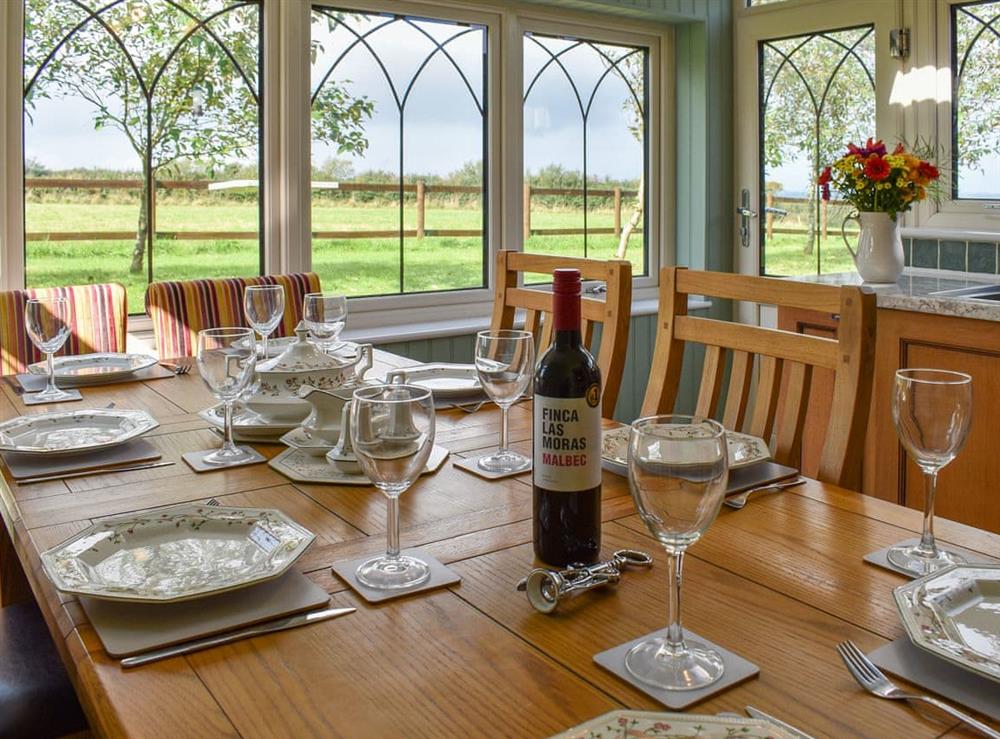Dining room at Atworthy Cross Cottage in Bradworthy, Devon