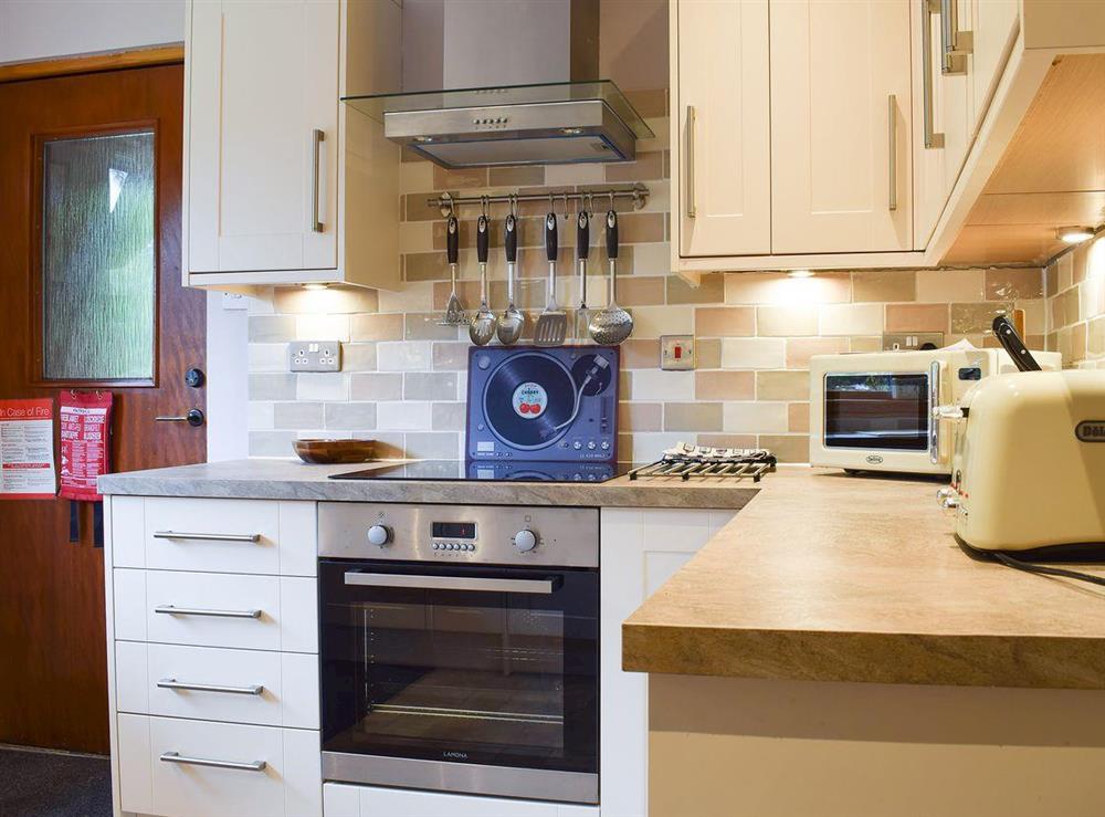 Practical, well equipped kitchen at Auchraw Brae in Lochearnhead, Perthshire