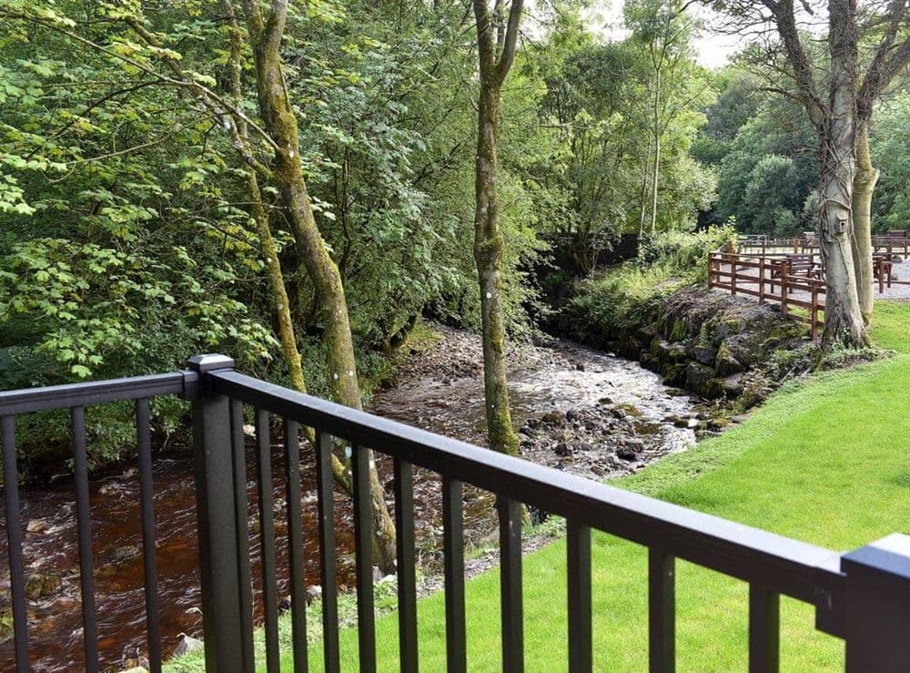 Countryside views from the decking at Beckside Cabin, 
