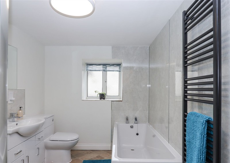 This is the bathroom at Aunty Junes Cottage, Whiddon Down