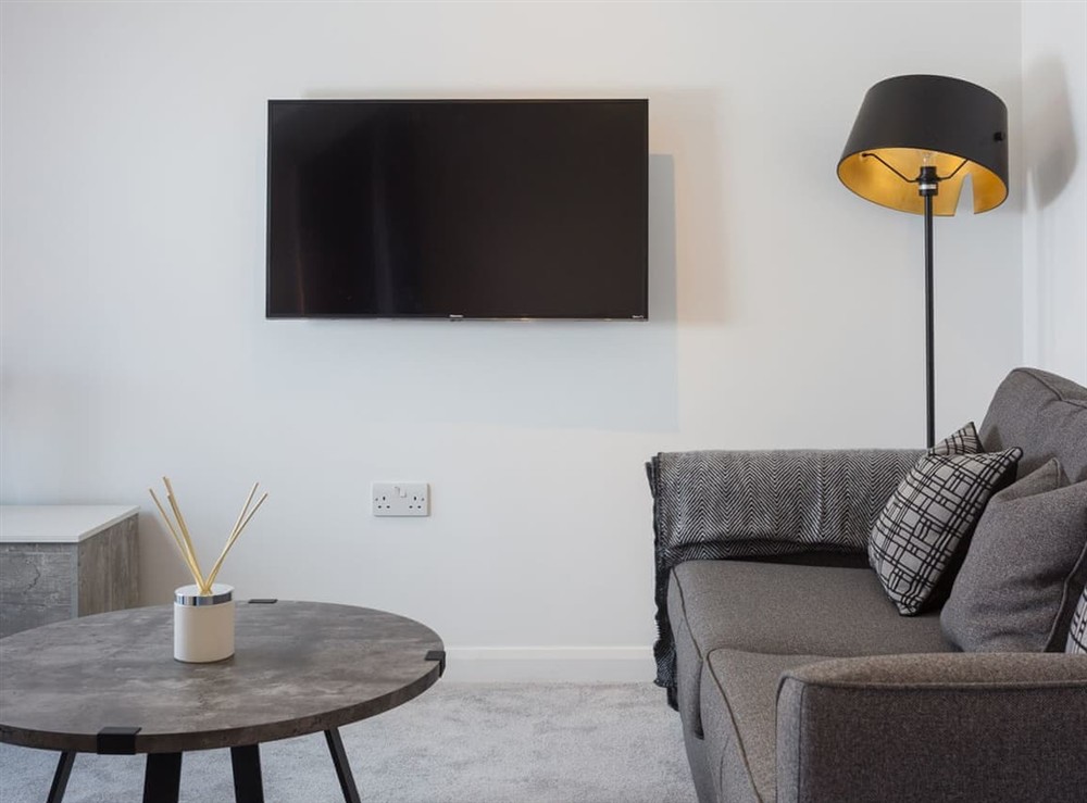 Living area at Aura Retreat in York, North Yorkshire